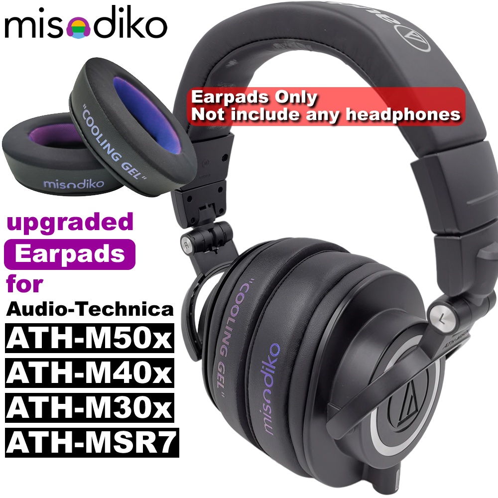 misodiko Upgraded Ear Pads Cushions Replacement for Audio-Technica ATH- M50x/ M40x/ M30x/ MSR7/ G1WL/ PDG1 Headphones
