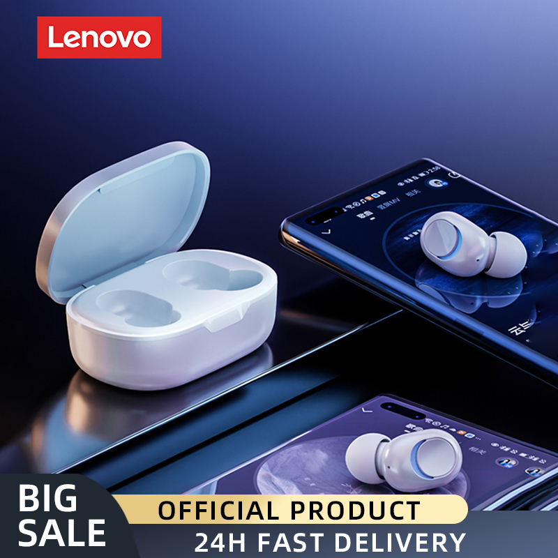 Lenovo PD1X True Wireless Earbuds Bluetooth 5.0 HD Stereo Sound Earphone Handfree Headset with mic Noise Reduction TWS Earpods Audio earpieces Headphone Microphone earpod original ear phone